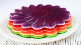 آموزش دسر-تهیه ژله رنگین کمانی