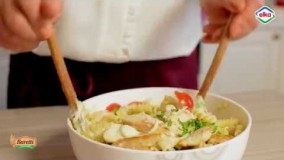 آشپزی مدرن-فیله مرغ با سالاد پاستا