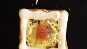 آشپزی مدرن-طرز تهیه پیش غذایی جالب با نان تست و تخم مرغ