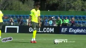 پنالتی جالب نیمار در تمرینات برزیل