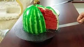 کیک پزی-اموزش 8 کیک هندوانه