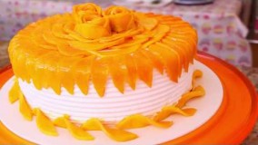 کیک پزی-تهیه کیک اسفنجی انبه