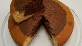 کیک پزی - کیک دو رنگ - کیک زبرا