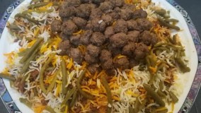 آشپزی ایرانی-تهیه لوبیا پلو مجلسی