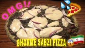 آشپزی -تهیه پیتزای قرمه سبزی