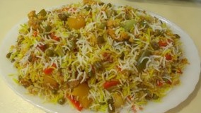 آشپزی ایرانی-  طرز تهیه پلو سبزیجات