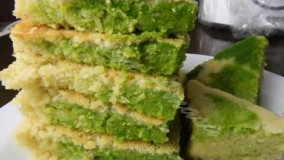 کیک پزی-طرز پخت کیک دو رنگ اسفنجی