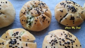 آشپزی مدرن -نان (توپک ) اسفناج و پنیر