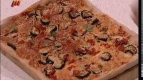 آشپزی ایرانی-پیتزای بادمجان و کنجد