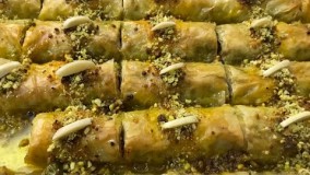 شیرینی ماه رمضان-آموزش باقلوا(لوله اي) فقط ده دقيقه 