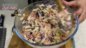 آشپزی ساده-آموزش سالاد کلم ساندویچی ها