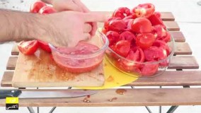 آشپزی آسان-طرز تهیه گوجه فرنگی خشک شده برای سالاد و ساندویچ.