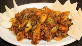 آشپزی ایرانی -  جگر با  پیاز سالاد 