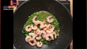 آشپزی مدرن-نودل و میگو