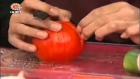تزیین غذا-آموزش دورچین ها تزئین گوجه فرنگی