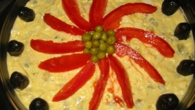 تزیین غذا - سالاد الیویه و تزیین زیبا