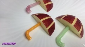 تزیین میوه-تهیه چتر با سیب