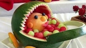 تزیین میوه-تزیین زیبا و متفاوت سبد میوه