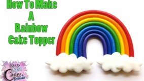 کیک پزی-تزیین کیک به شکل رنگین کمان-بسیار خاص