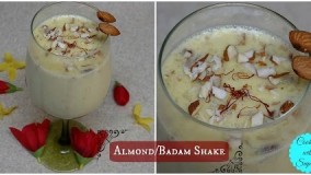 تهیه نوشیدنی خنک-میلک شیک بادام مقوی