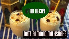 تهیه نوشیدنی خنک-میلک شیک بادام و خرما