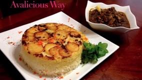 آشپزی ایرانی- قورمه ‌سبزی‎‎  با برنج زعفرانی لذیذ