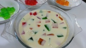تهیه دسر-تهیه ژله خرده شیشه