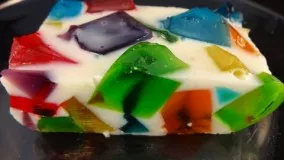تهیه دسر-تهیه ژله رنگین کمان