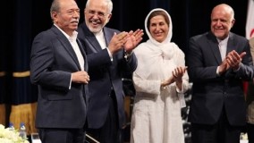 صحبت های جنجالی فاطمه معتمد آریا در حضور جواد ظریف و حمایت از حسن روحانی