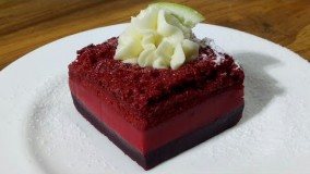 دسر آسان-تهیه رد ولوت با کرم کاسترد