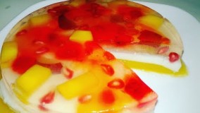 دسر آسان-تهیه پودینگ ژله و میوه