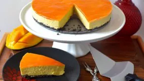 کیک پزی-تهیه کیک پنیری انبه