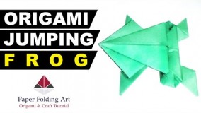 آموزش اوریگامی حیوانات سه بعدی اموزش اوریگامی قورباغه 1