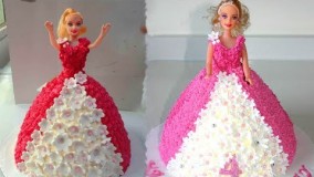 آشپزی -تزیین کیک به شکل باربی