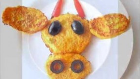 تزیین غذا  کودک- گاو خوشمزه