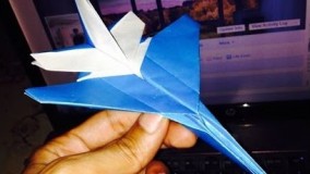 آموزش اوریگامی ویدیو اوریگامی هواپیما اف شانزده