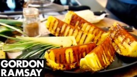 تهیه دسر-دسر آناناس-آناناس گریل شده