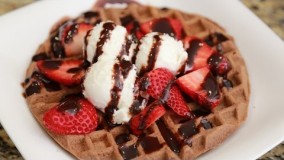 تهیه دسر-دسر شکلاتی-وافل شکلاتی