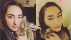 لالايي و اشکهاي هانيه توسلي بخاطر مرگ  گربه اش