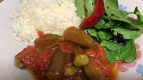 آشپزی ساده-خورشت بامیه گیاهی