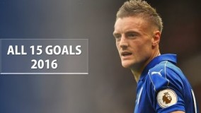 Jamie Vardy | All 15 Goals 2016 | Leicester City | English Commentary | HD