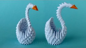 Origami Schwan falten - Basteln mit Papier - DIY Geschenkideen - Bastelideen Deko - 3D