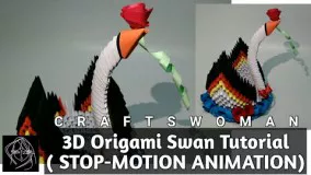 How To Make 3D Origami Swan Tutorial |  #ScrapStore | CRAFTSWOMAN