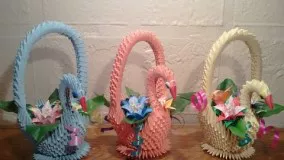 How to make 3D origami swan basket