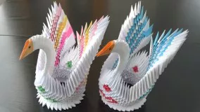 3D Origami, Kanatlı Kuğu Yapımı - 2. Bölüm - Origami Swan - PART 2