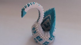 How to make a 3D origami diamond pattern swan