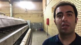 برداشت بوبین از روی دستگاه فینیشر در خط تولید نخ اکریلیک