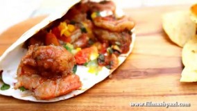 نان تاکو با میگو | فیلم آشپزی