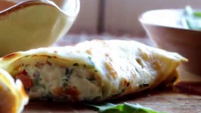 پنکیک ماسکار پونه با ماهی قزل آلای دودی | فیلم آشپزی