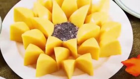 تزیین پلنته (فرنی) به شکل گل آفتابگردان | فیلم آشپزی